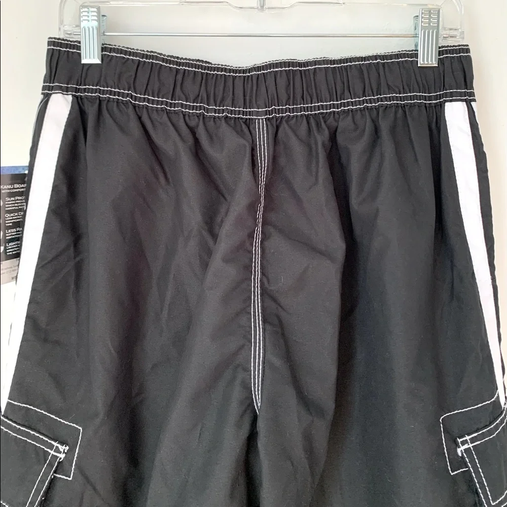 Kanu Surf Barracuda Black 10” Cargo Swim Trunks Medium